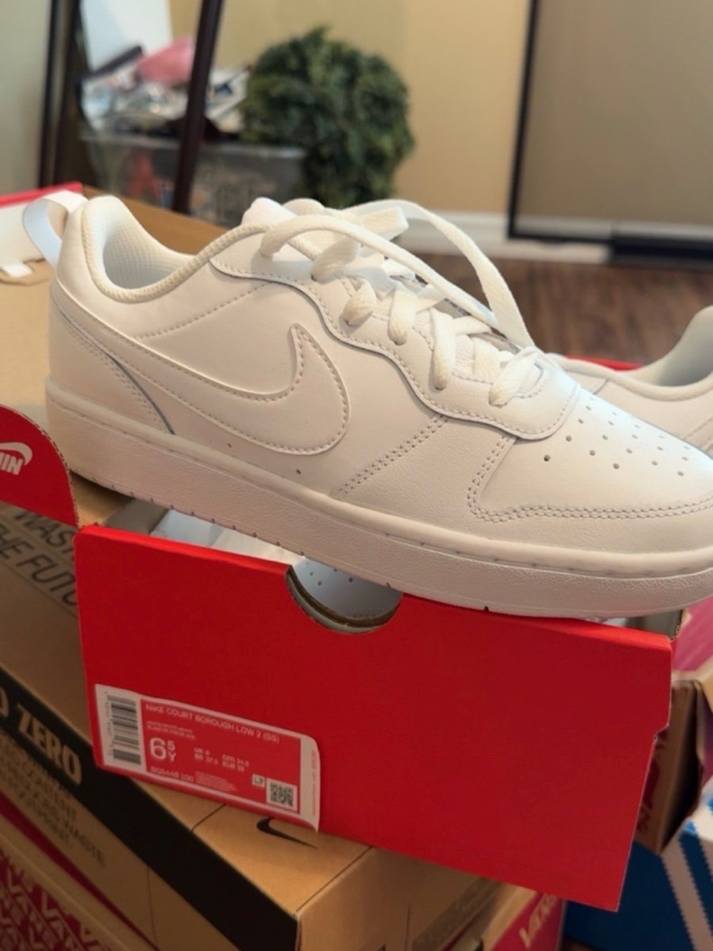 Nike White Low-Top Court Sneakers